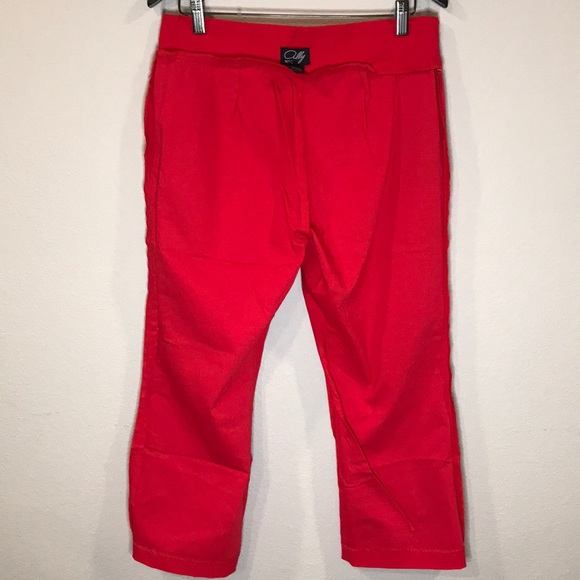 Ally NYC Red Techno Bootcut Capri Pants size 14 - Picture 10 of 11